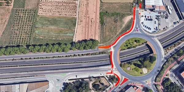 Connexió del carril bici de Faitanar per la rotonda de la Creu