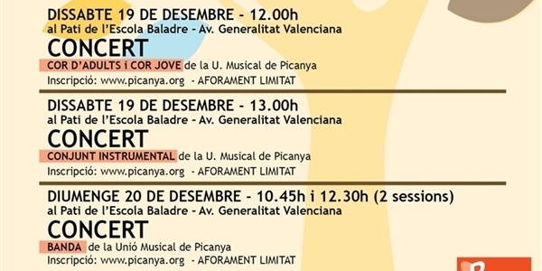 El concert previst per la Unió Musical per a este dissabte es dividix en dos