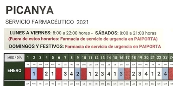 Les farmàcies de Picanya amplien horari
