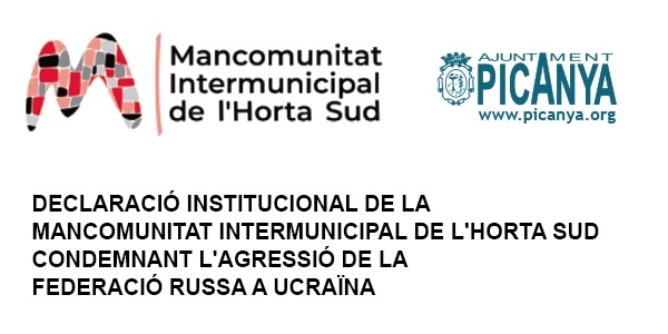 Picanya s'uneix a la Declaració de la Mancomunitat de l'Horta Sud condemnant l'atac rus a Ucraïna